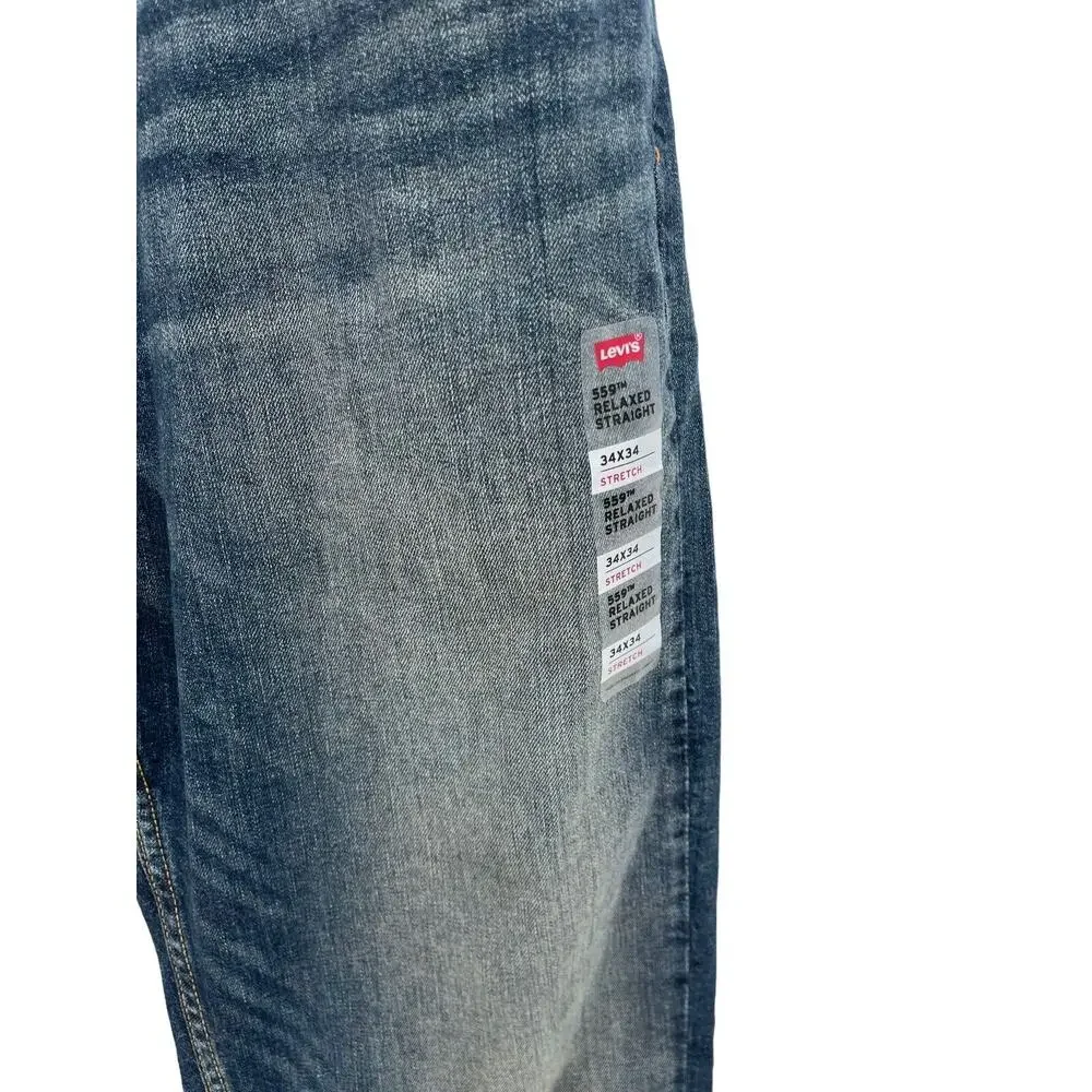 NWT Levi’s 559 Jeans Relaxed Straight Stretch Waist 37” 34 Inseam